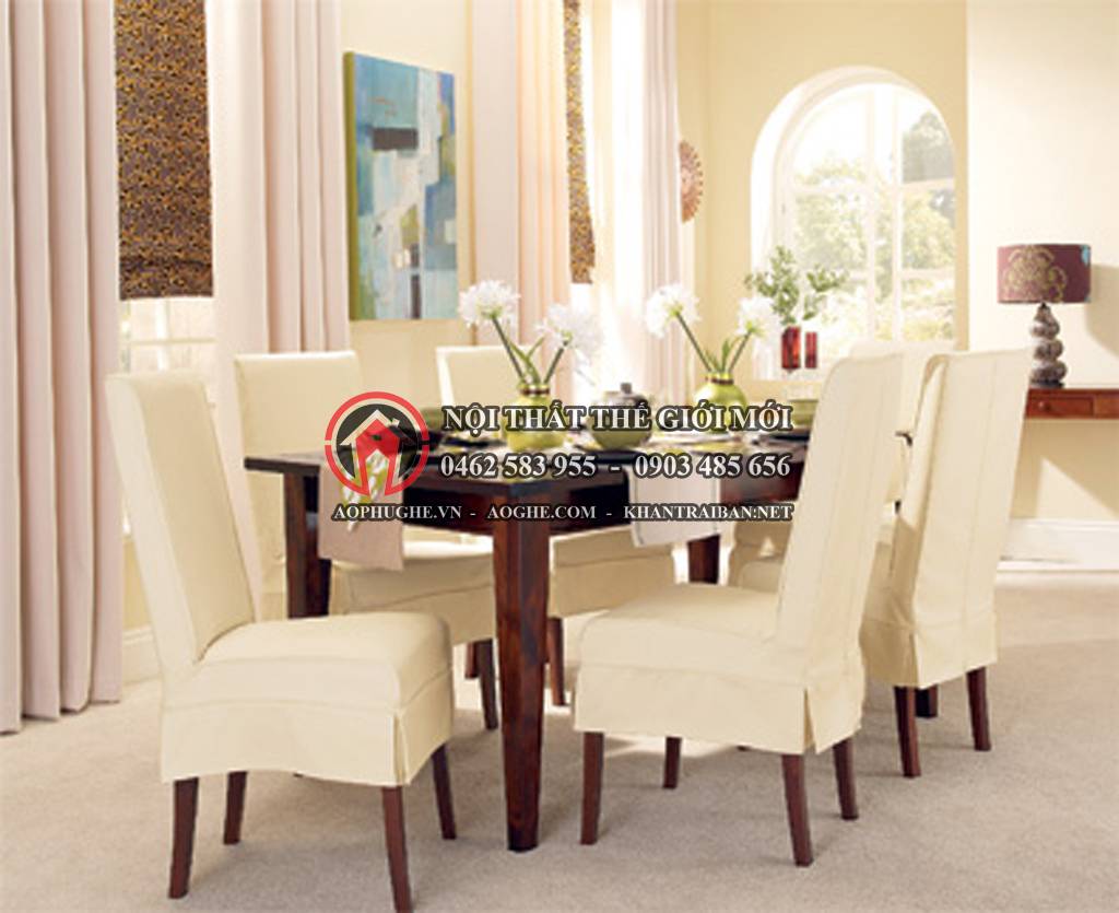 May áo phủ ghế phòng khách